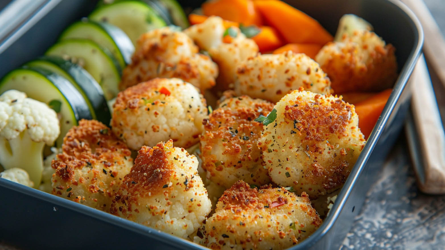 air fryer nuggets with steamed vegetables 