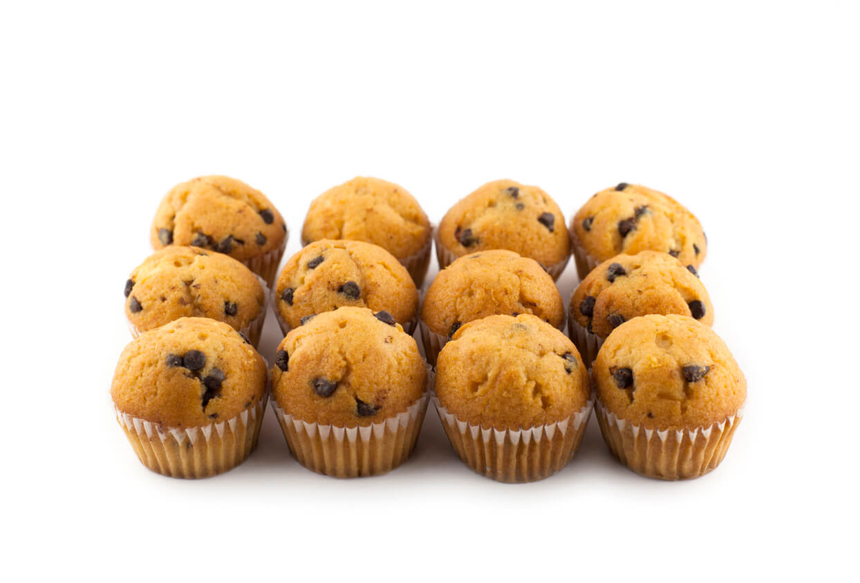 A dozen of mini Chocolate Chip Muffins