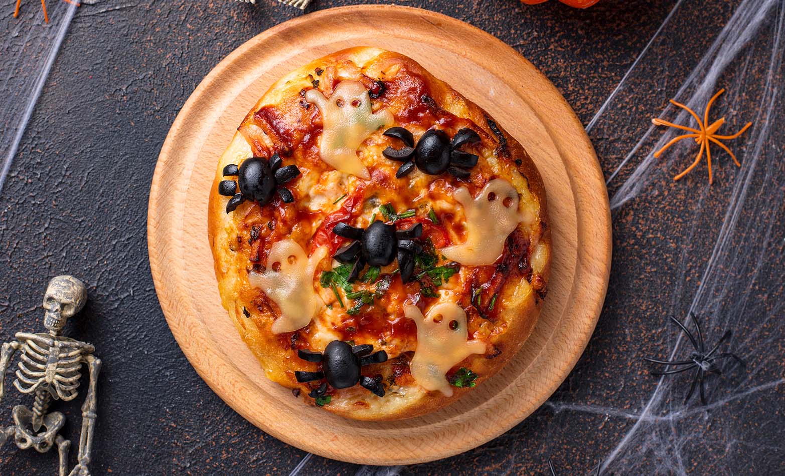 Black olive spider focaccia