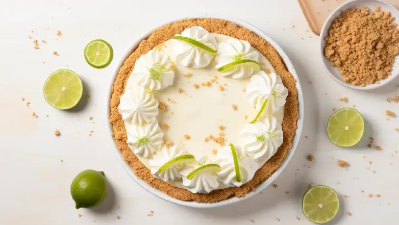 Key lime pie with graham cracker crust