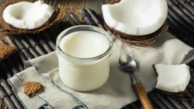glass jar of coconut oil