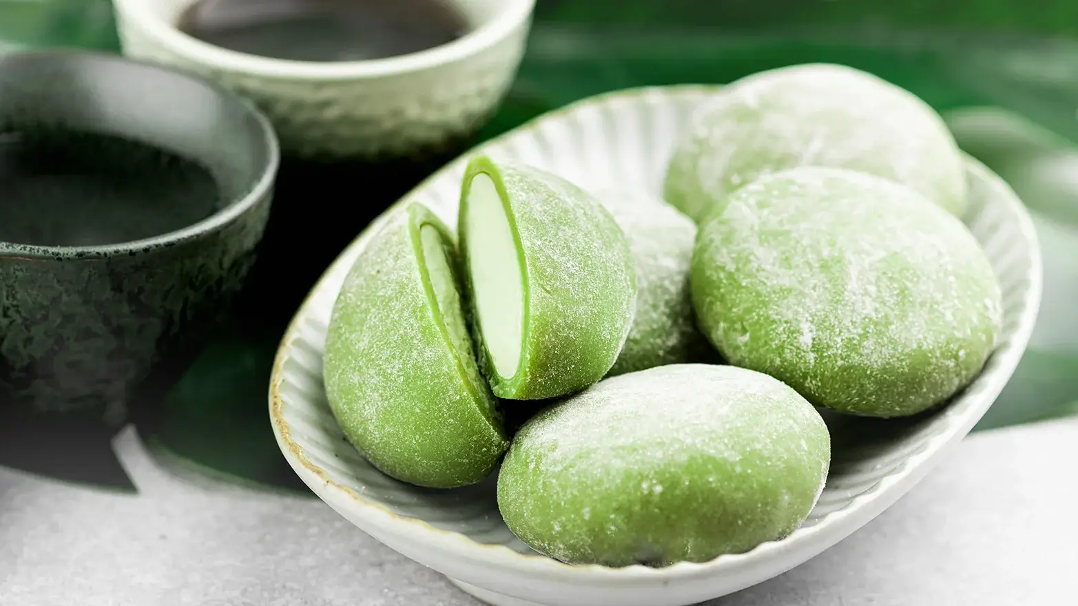 sweet japanese matcha mochi