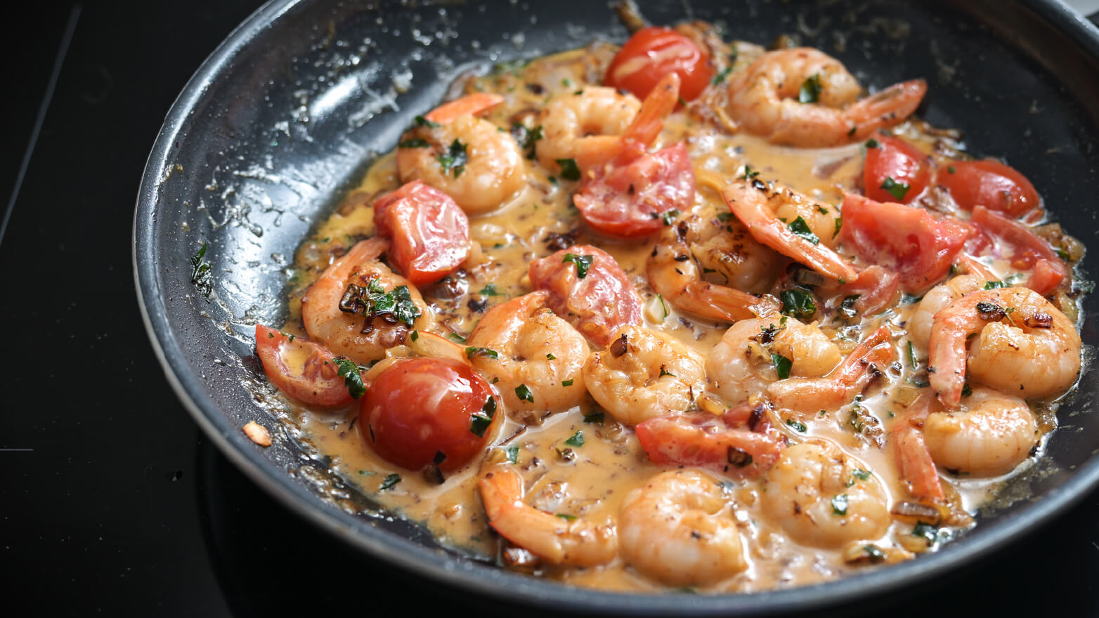 Sauteed shrimp.