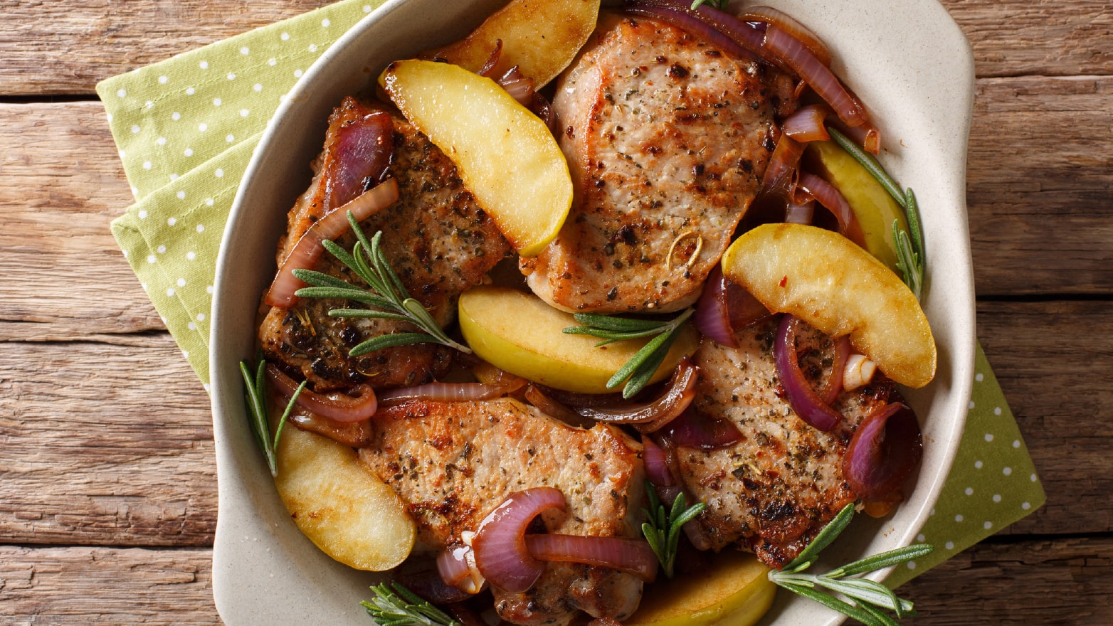 Apple glazed pork chops