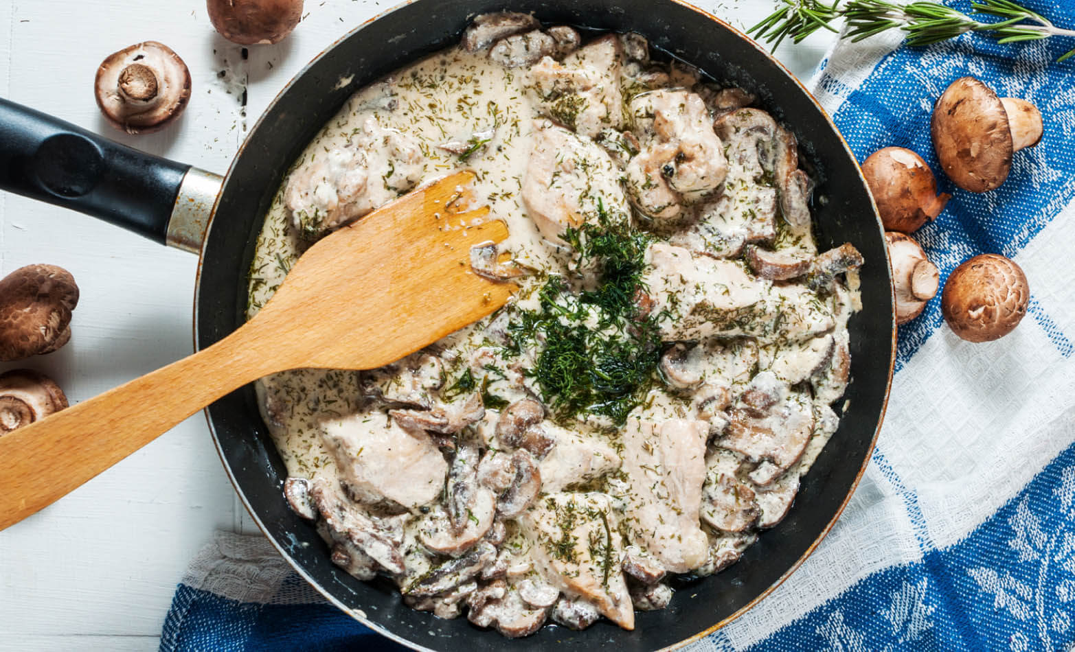 Creamy chicken with mushrooms