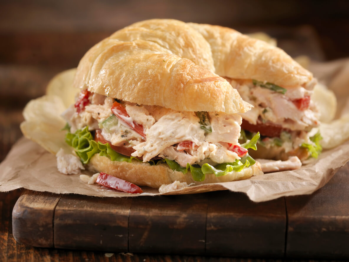 Creamy Chicken Salad on a Croissant