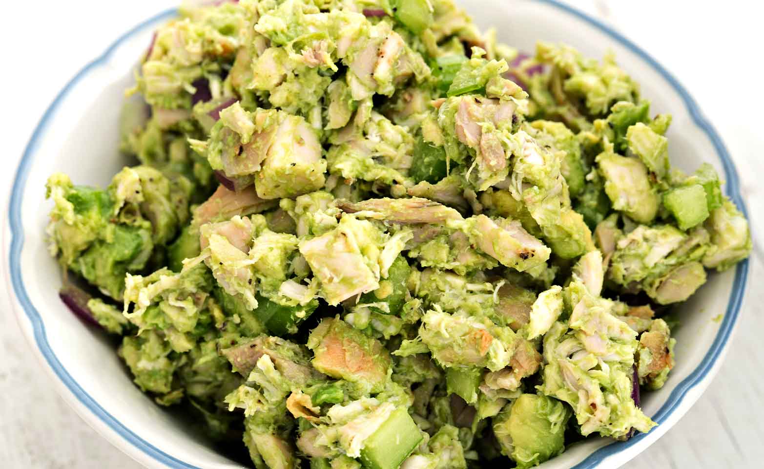Stock image of avocado chicken salad