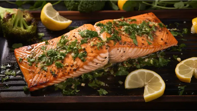 Lemon butter grilled salmon