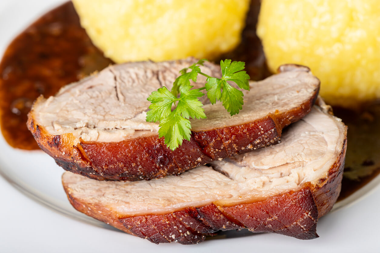 bavarian roasted pork with dumplings