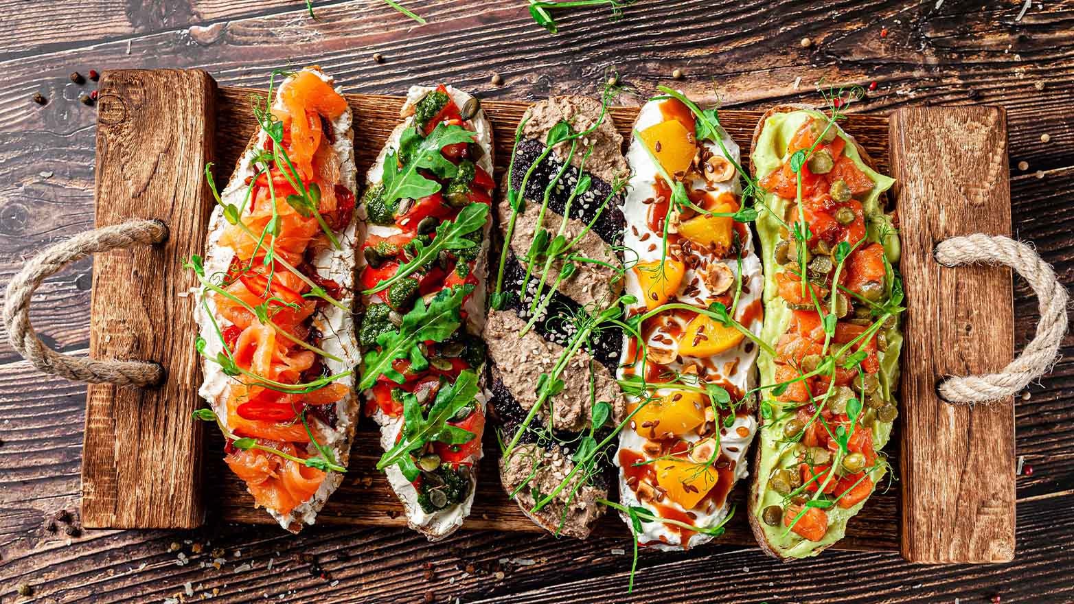 Roasted veggie open-faced sandwiches