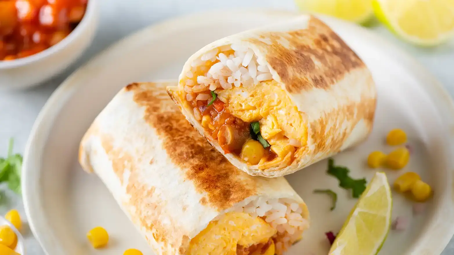 Tofu scramble breakfast burritos
