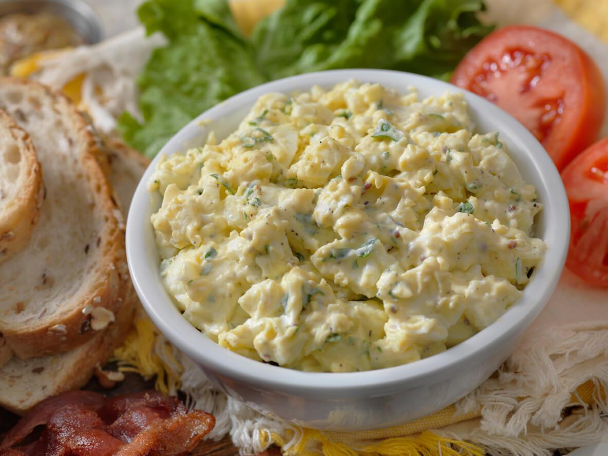 Egg Salad Sandwich with Crispy Bacon