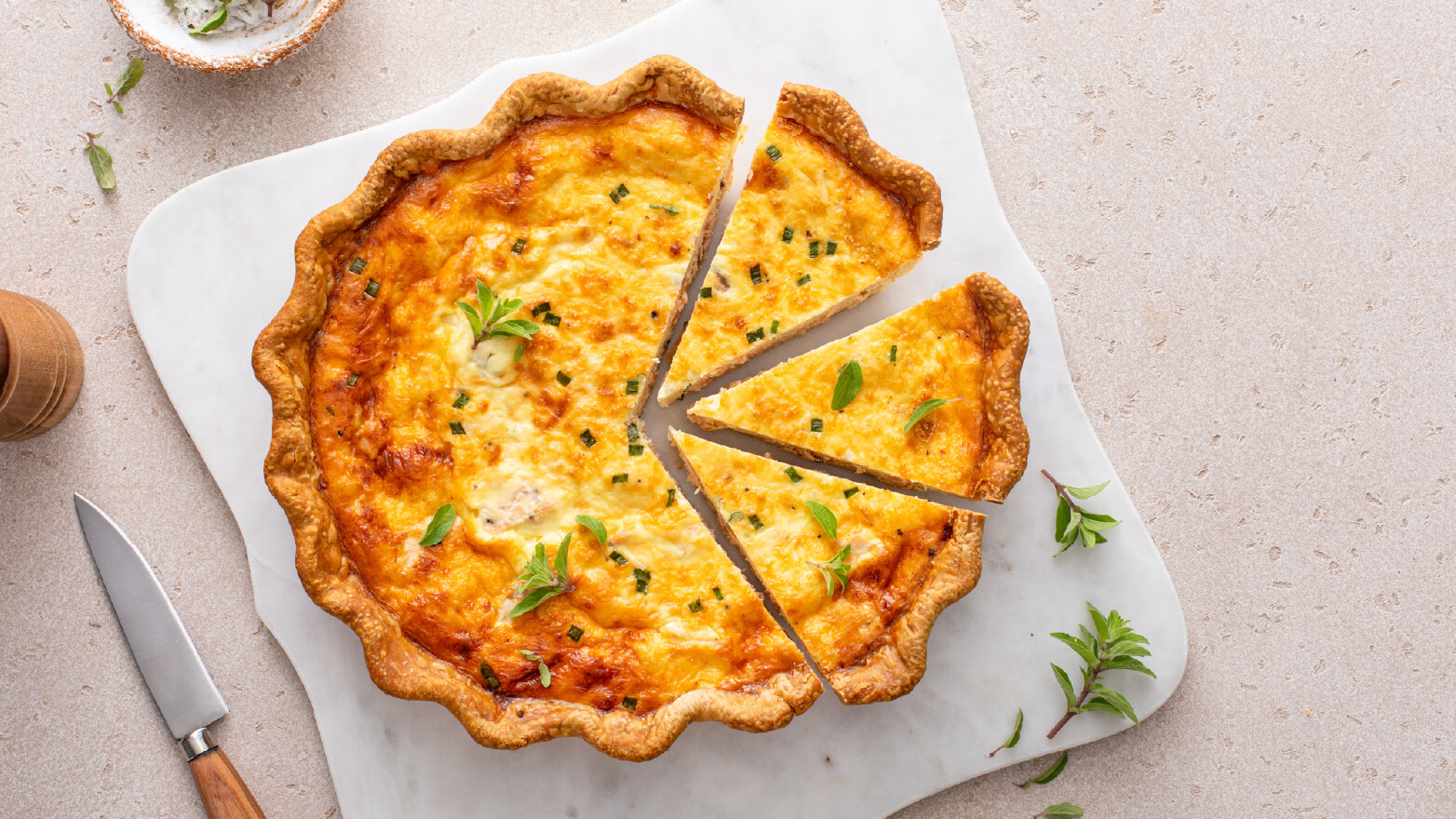 Crab quiche with gruyere cheese