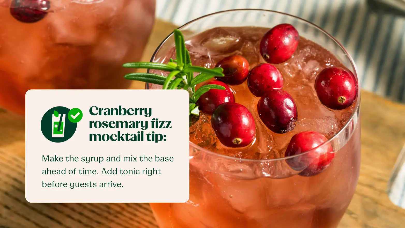 cranberry rosemary fizz mocktail
