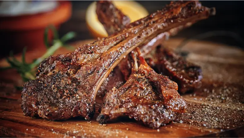 seasoned and grilled lamb chops