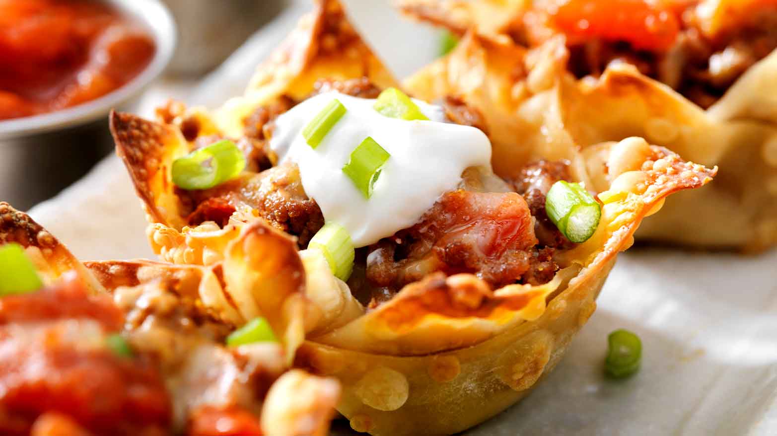 Mini taco bowls