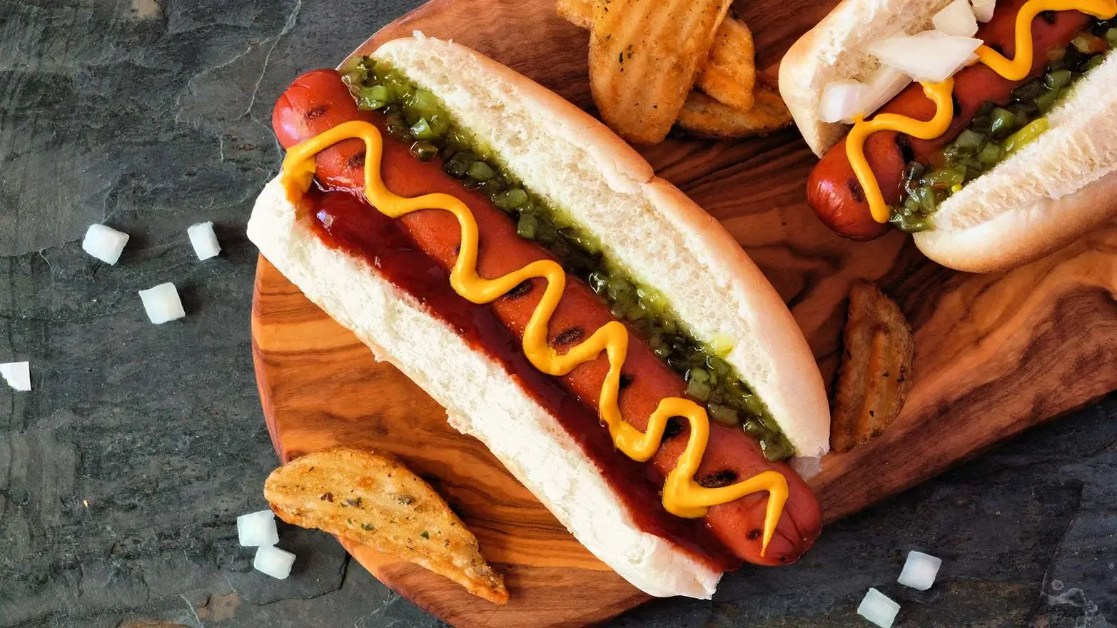 Grilled hot dogs