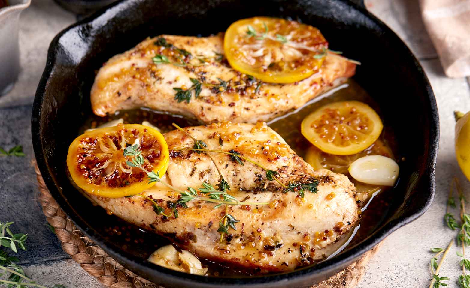 Stock image of oven-baked chicken