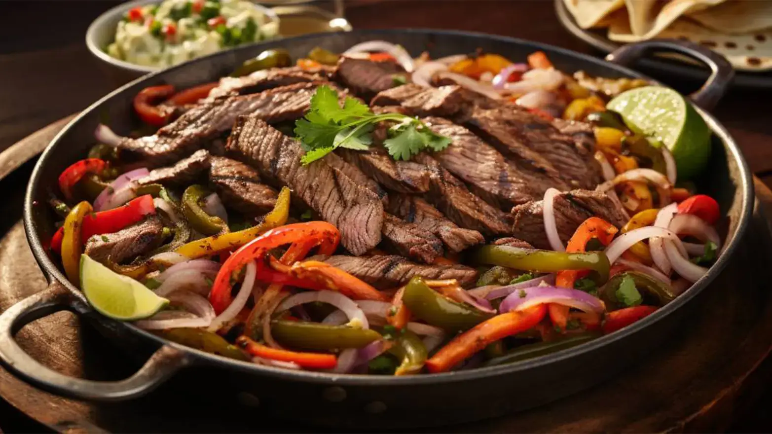 steak fajitas with veggies
