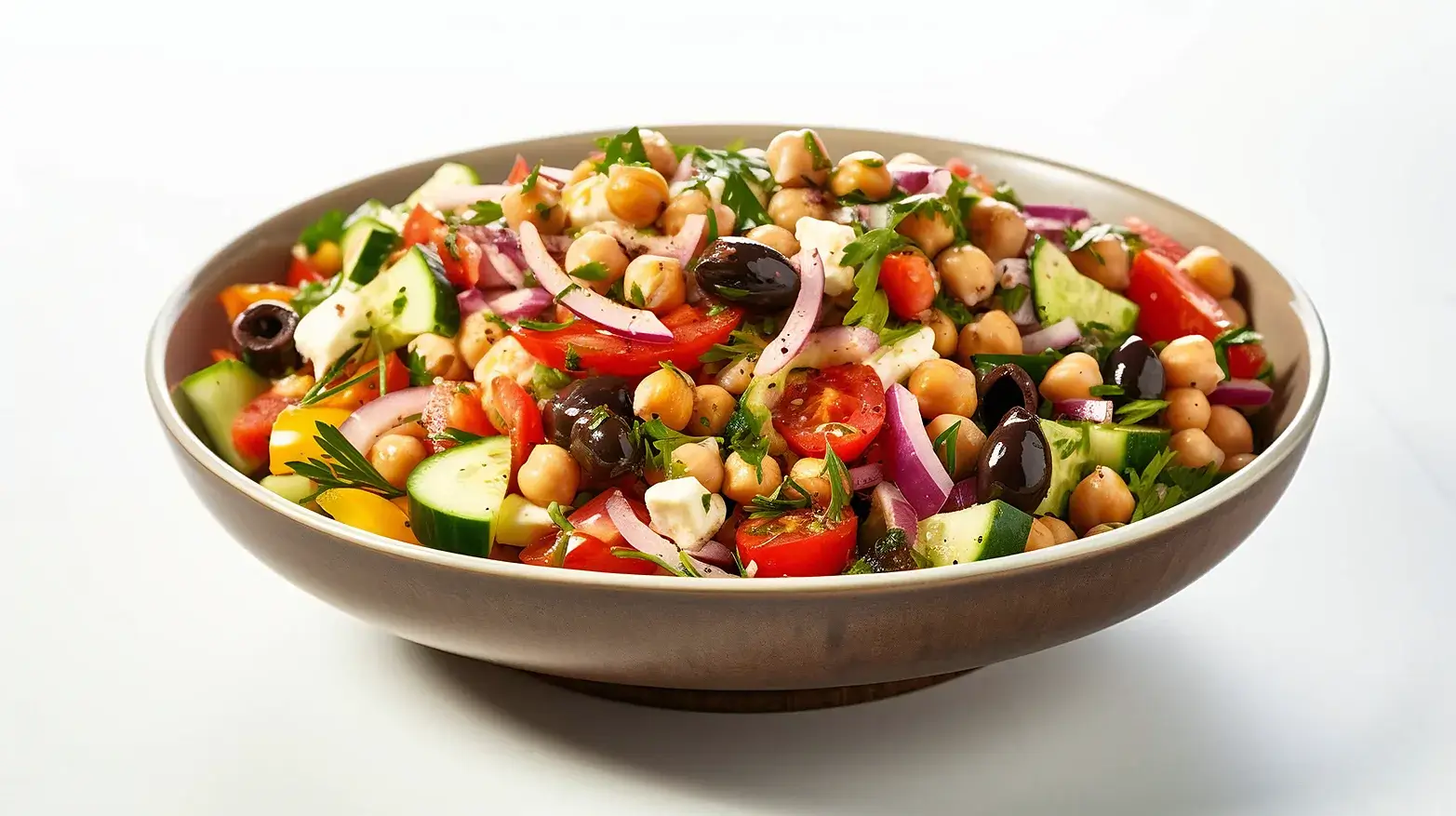 loaded mediterranean chickpea salad