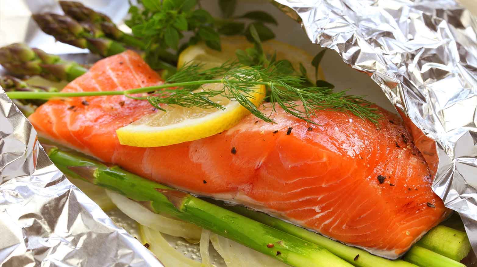 Grilled salmon foil packets