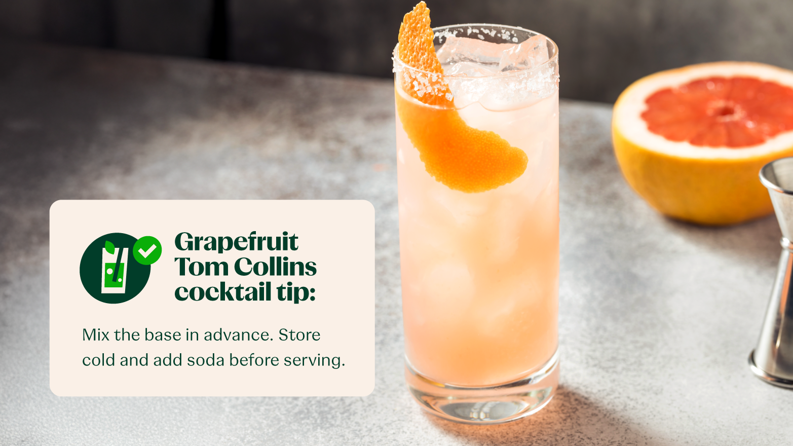 grapefruit Tom Collins cocktail