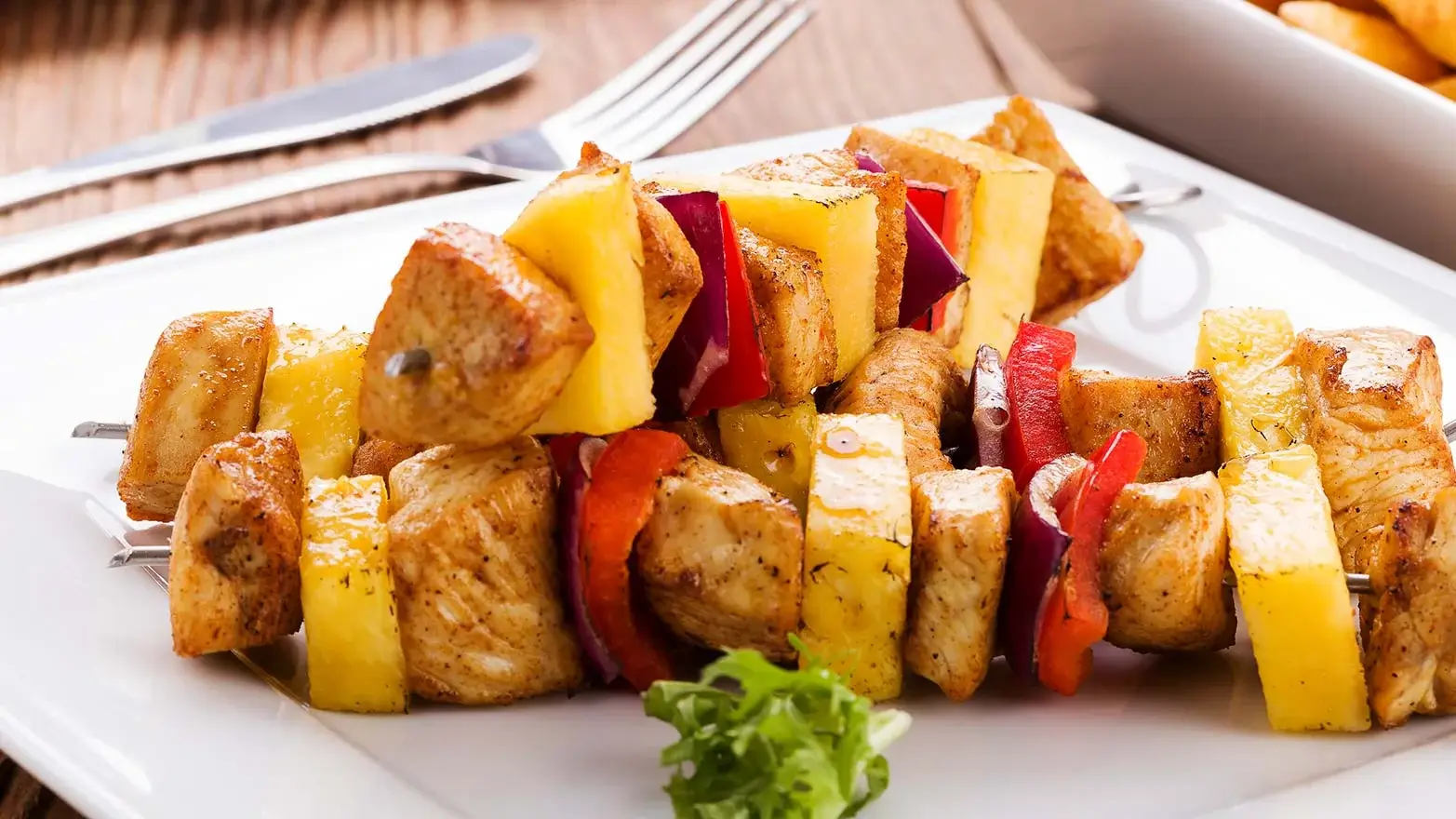 Chipotle tofu and pineapple skewers