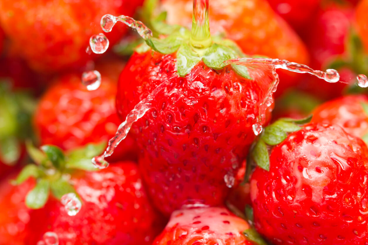 strawberry and water.