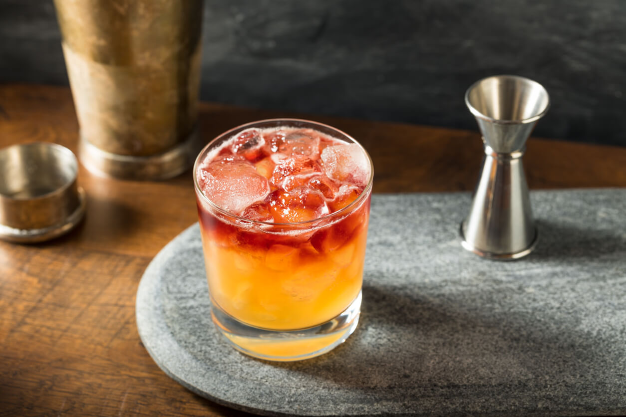 Boozy Port New York Sour Cocktail with Bourbon
