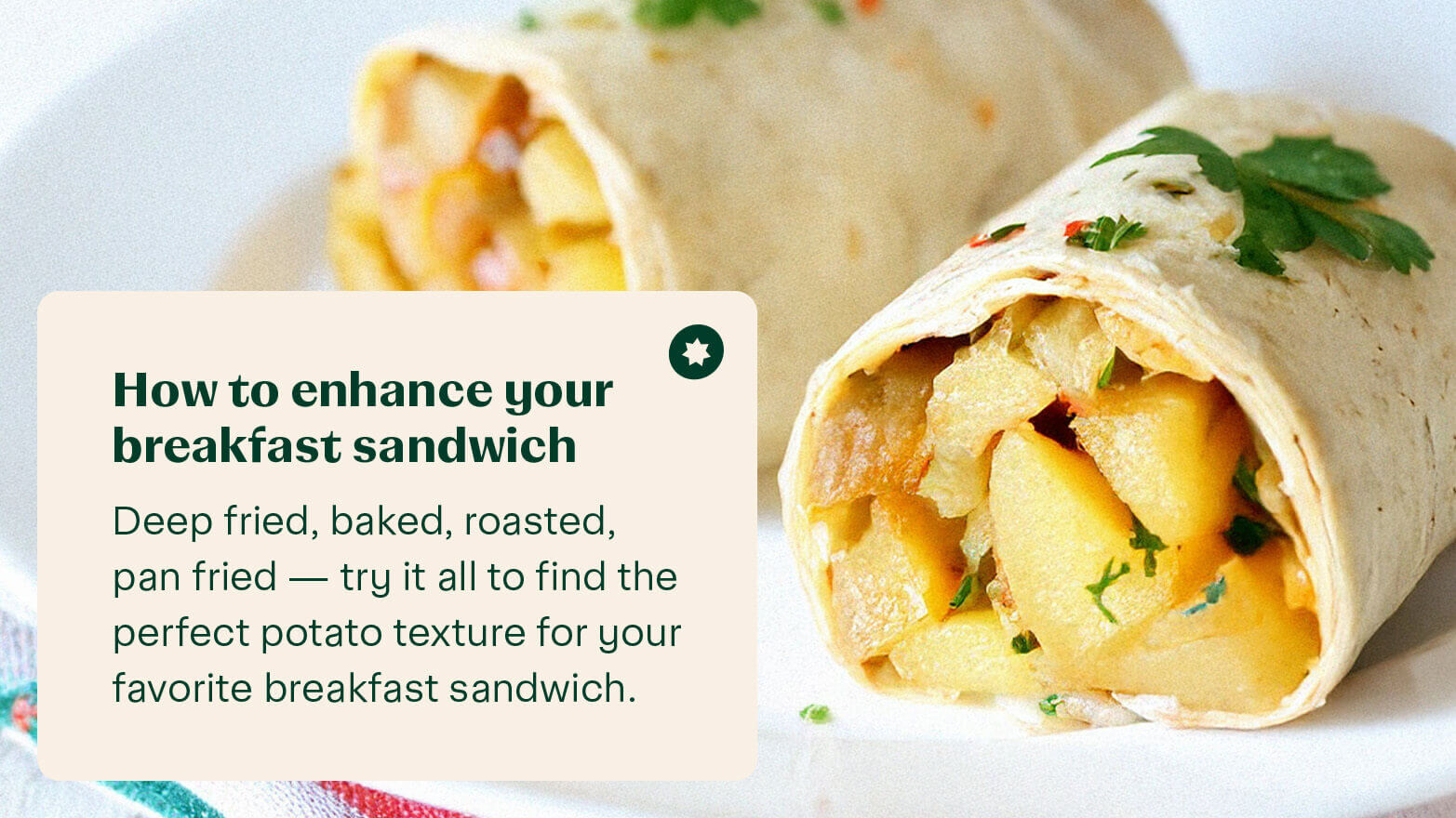 Egg potato wrap