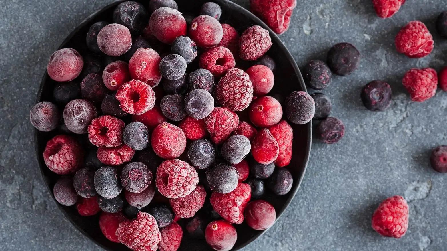 bowl of frozen berries