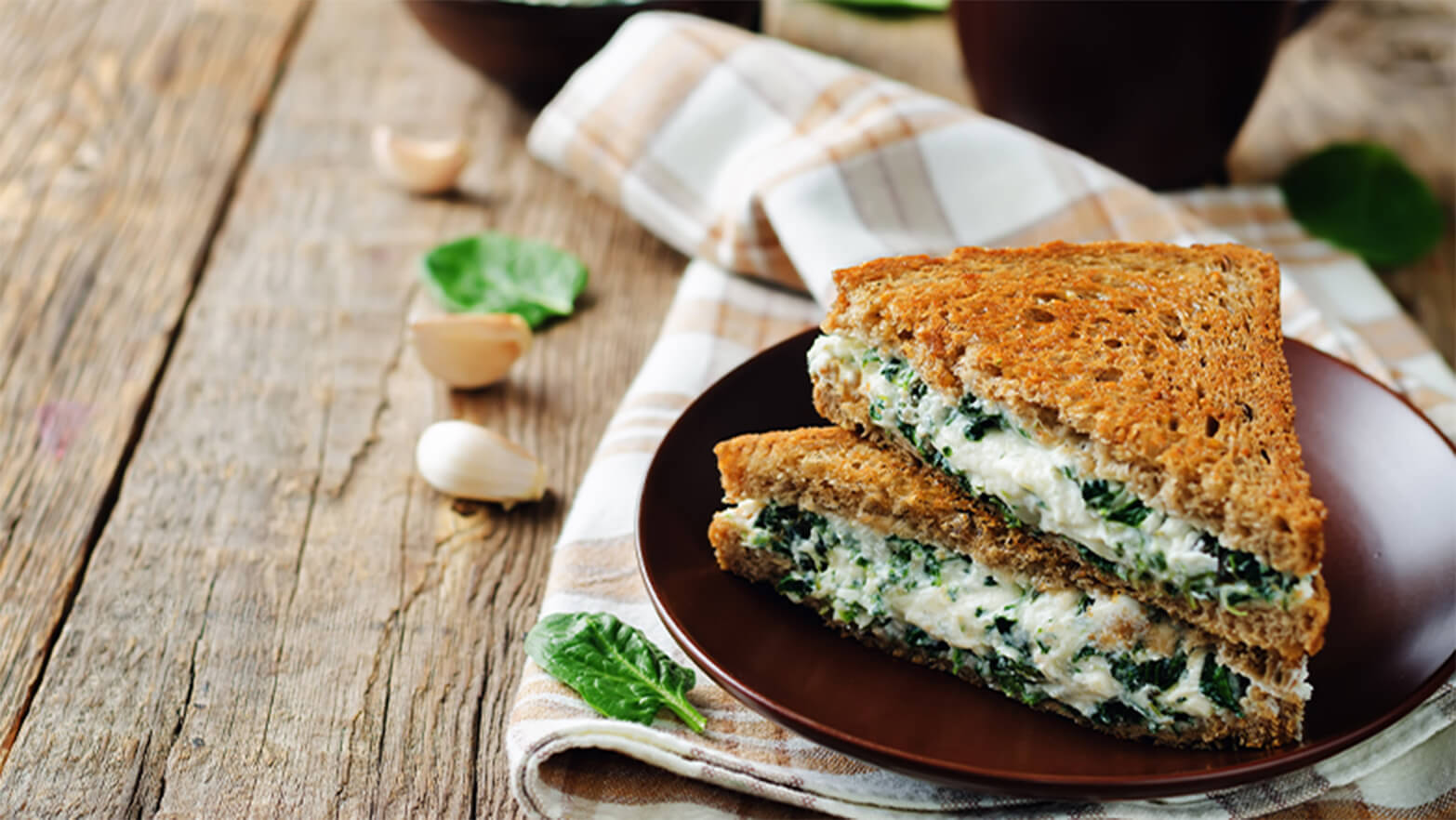 Spinach grilled cheese