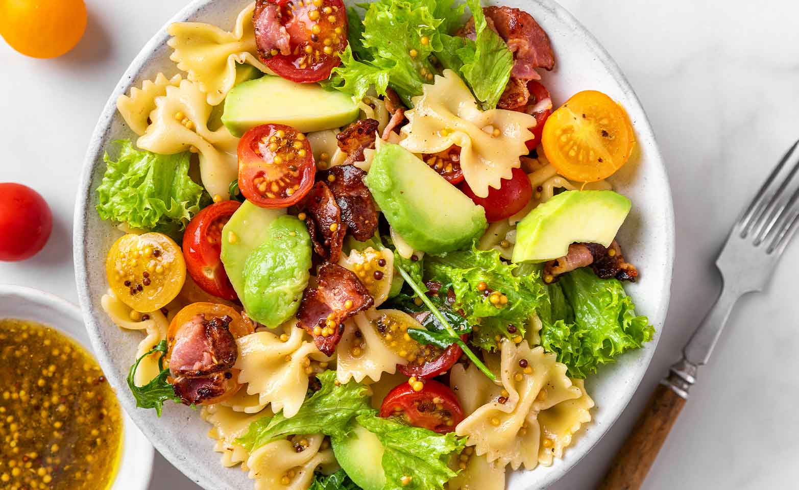 Stock image of BLT pasta salad