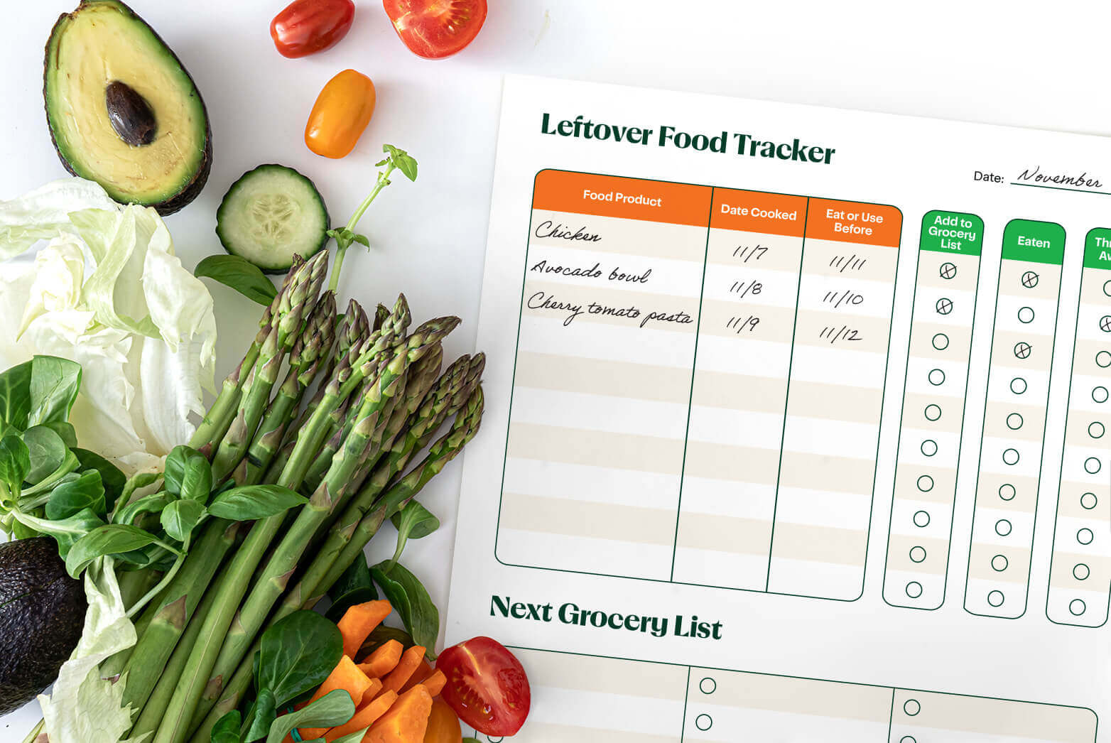 leftover food tracker mockup