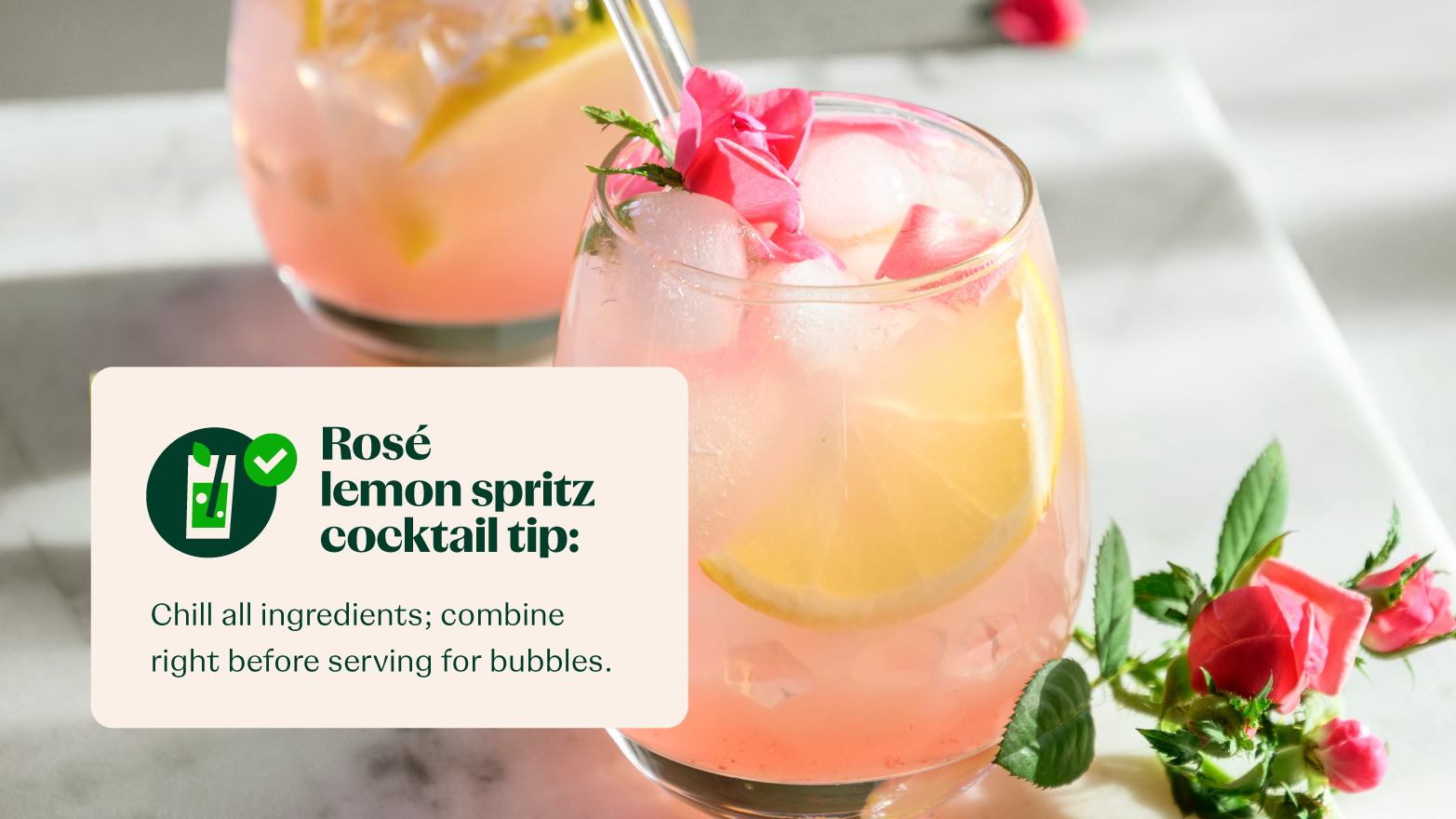 rose lemon spritz cocktail