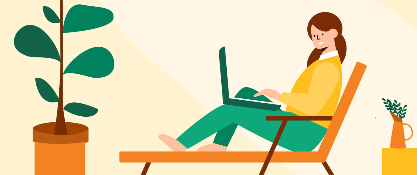 woman working from home