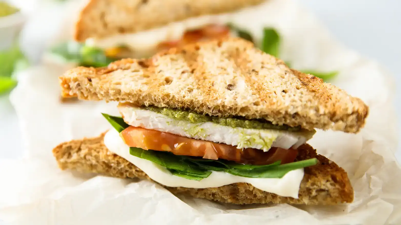 pesto chicken tea sandwiches for baby shower