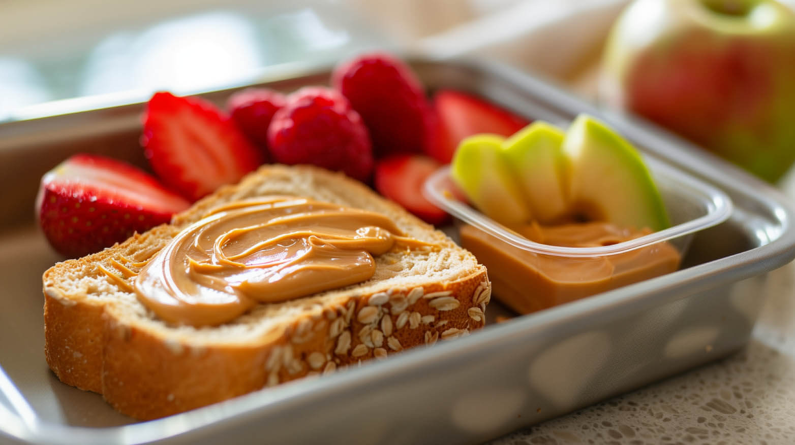 peanut butter and fruit sandwiches