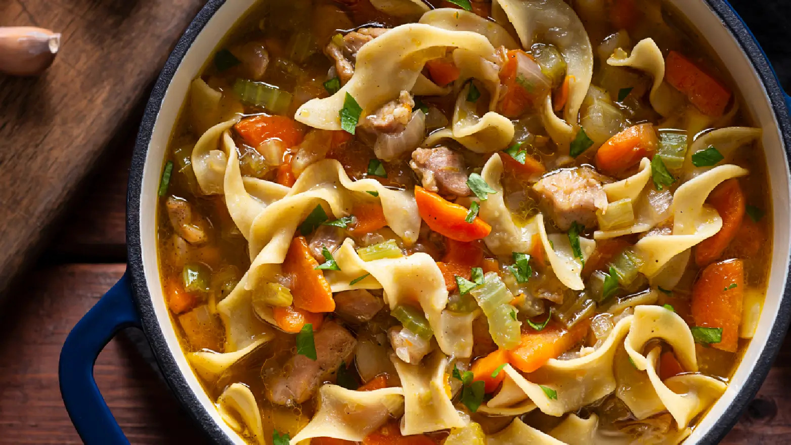 Stock image of chicken noodle soup