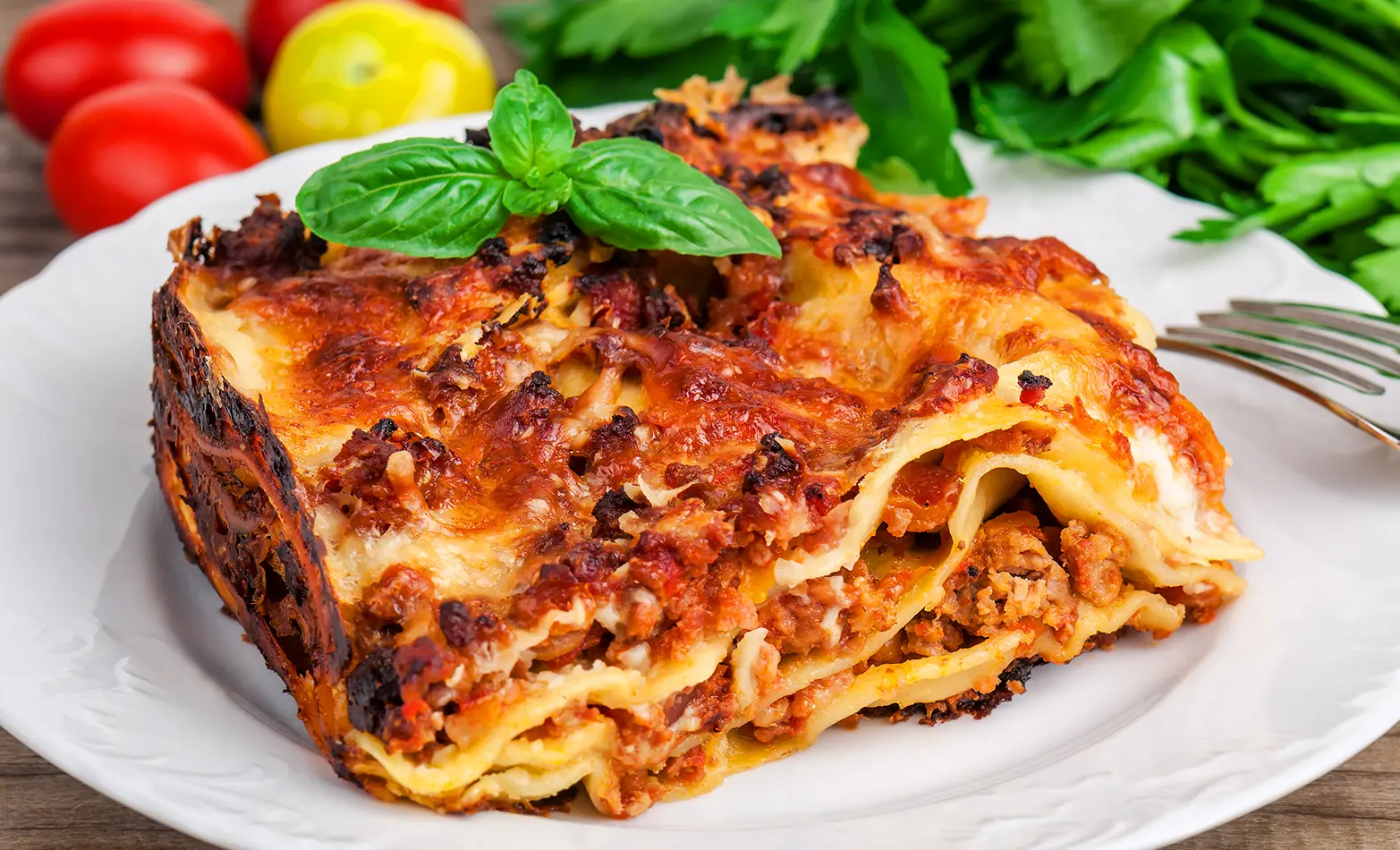 Slow cooker lasagna on a plate