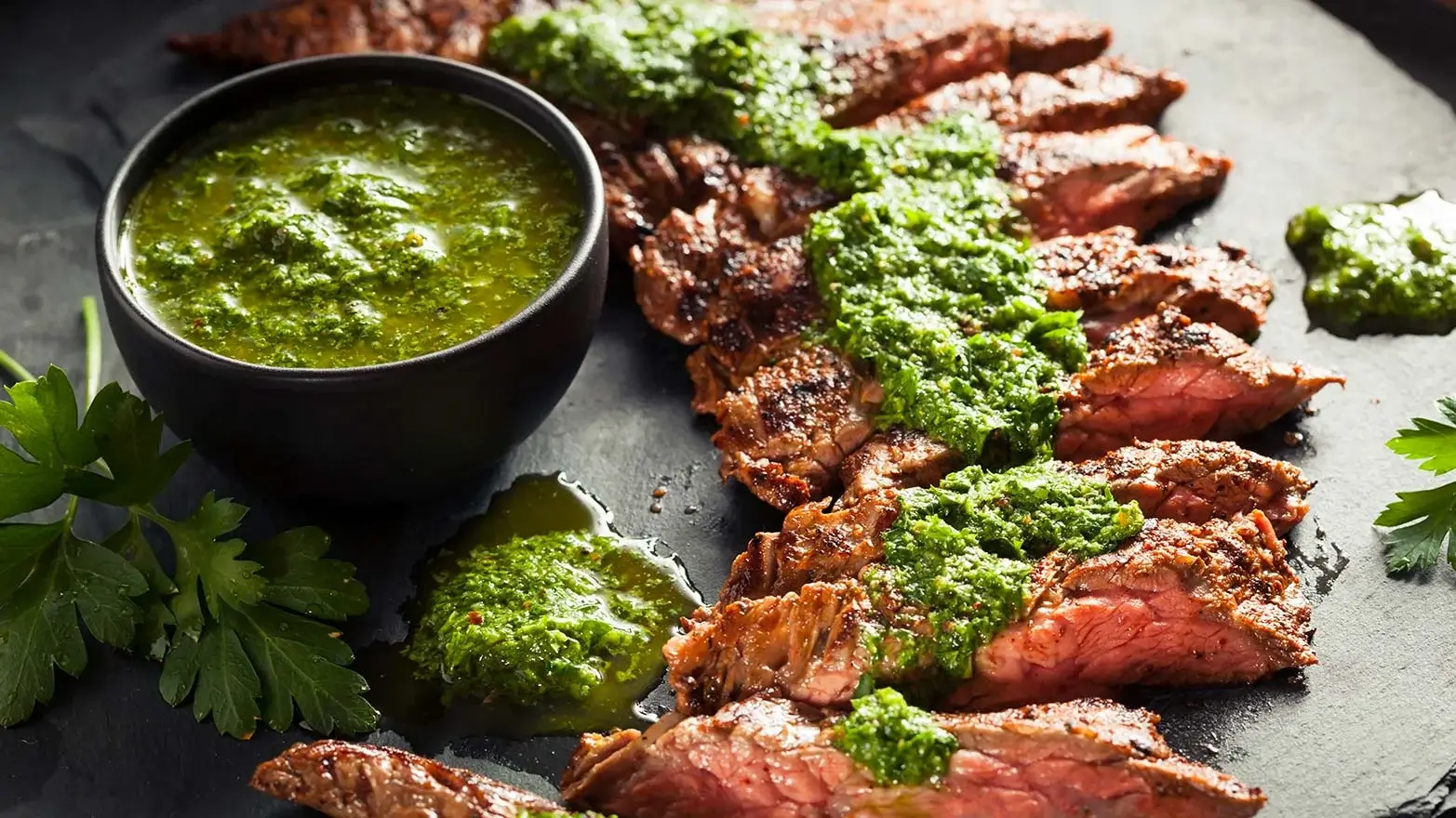 Chimichurri grilled flank steak