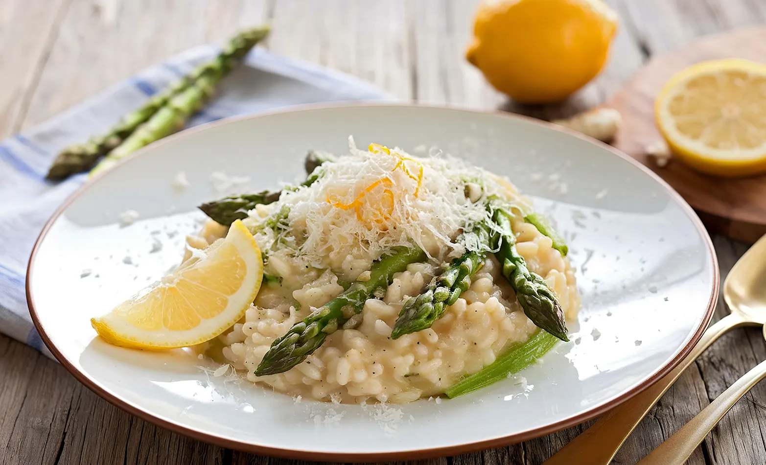 lemon and parmesan asparagus risotto