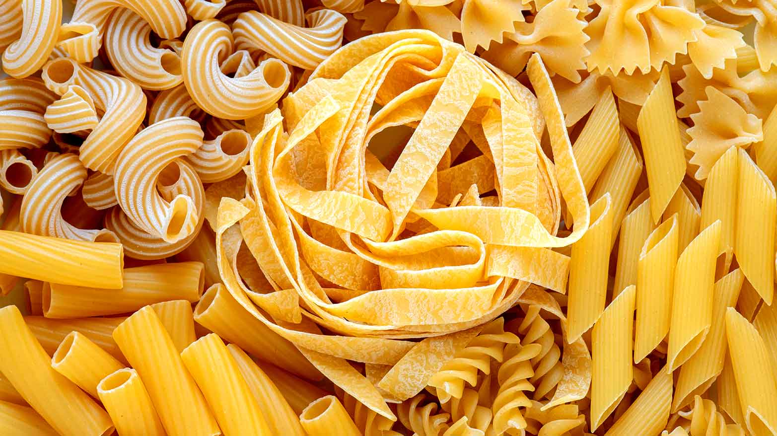 There are over 350 different kinds of pasta shapes.