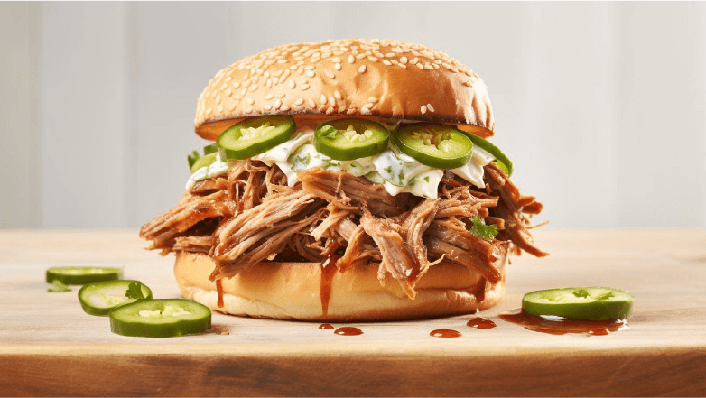 pulled pork sandwich with coleslaw