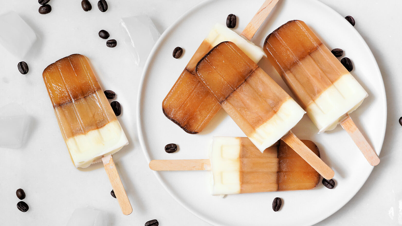 Iced caramel latte pops