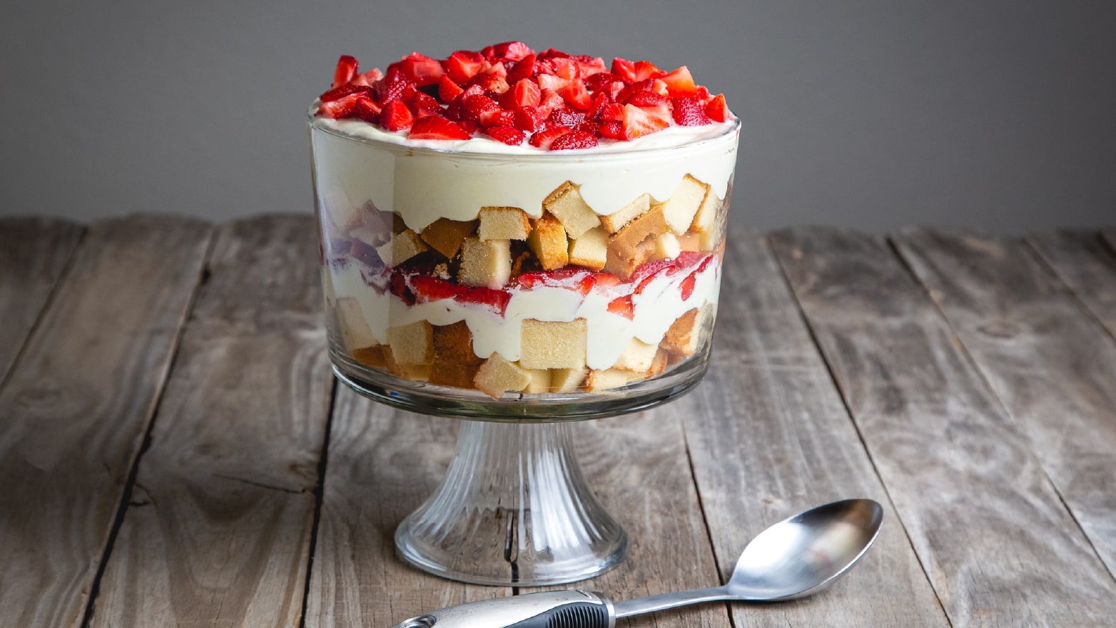 Fruit trifle with sponge cake