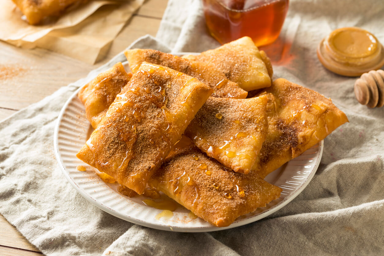 Homemade Deep Fried Mexican Sopapillas with Cinnamon Sugar