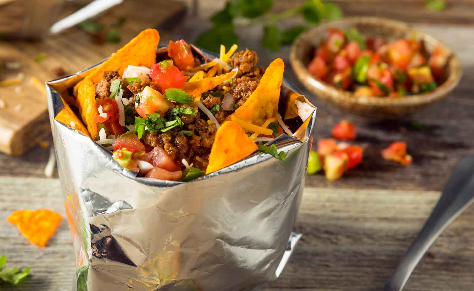 Stock image of walking tacos