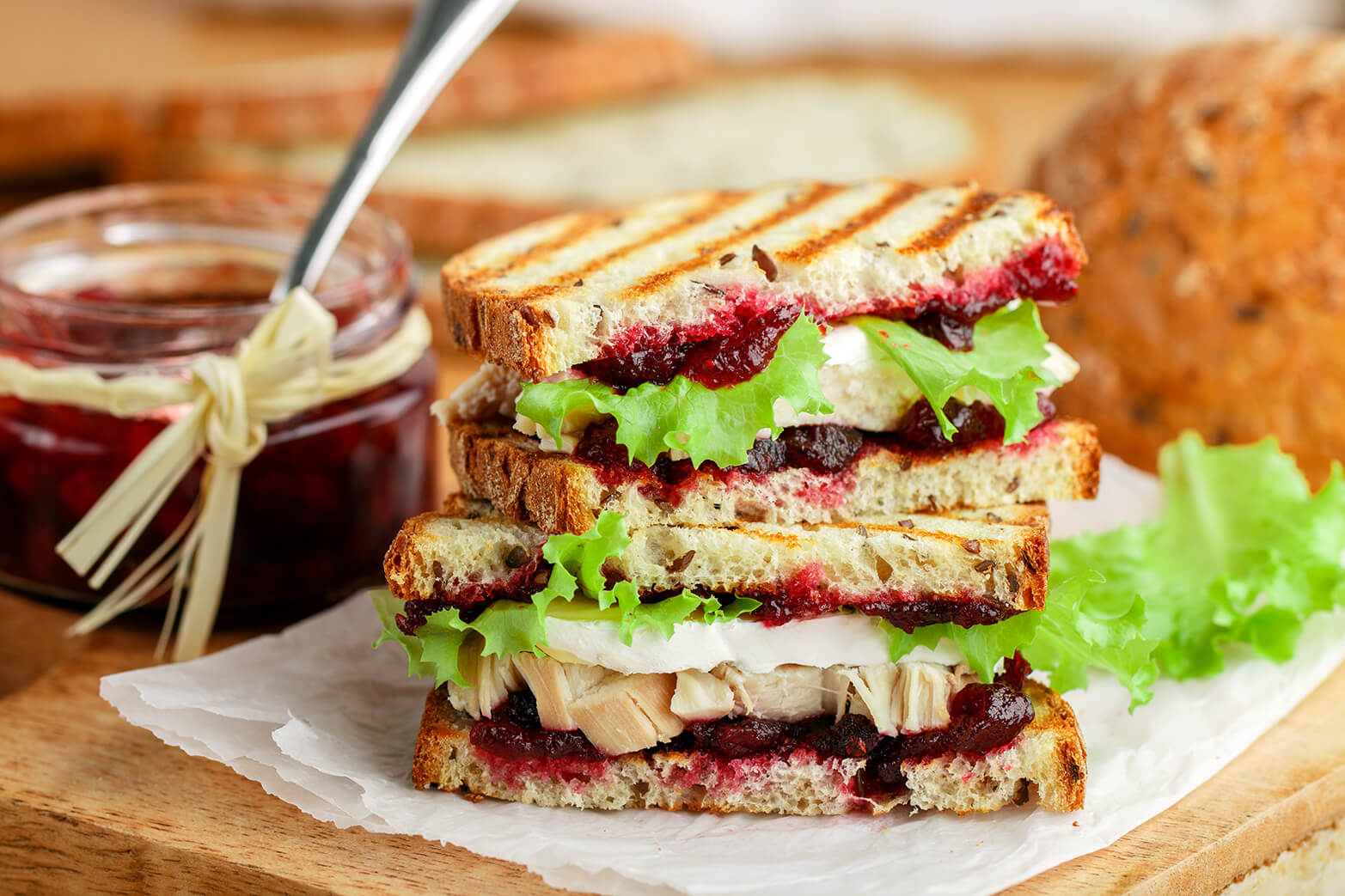 turkey and cranberry panini