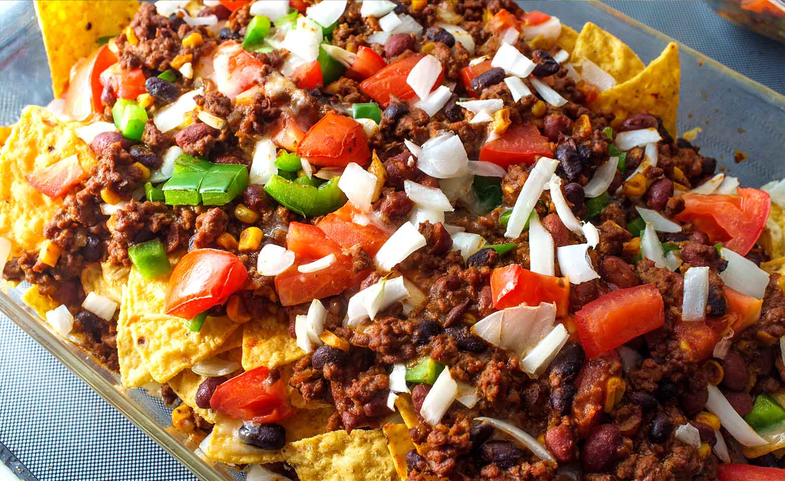 Stock image of loaded nachos